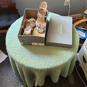 Vionic animal print, sandals with block heel